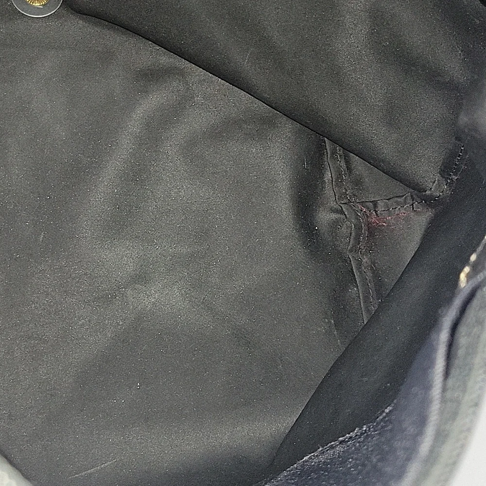 Longchamp Lepliage Black Tote Bag with Brown Leather Trim